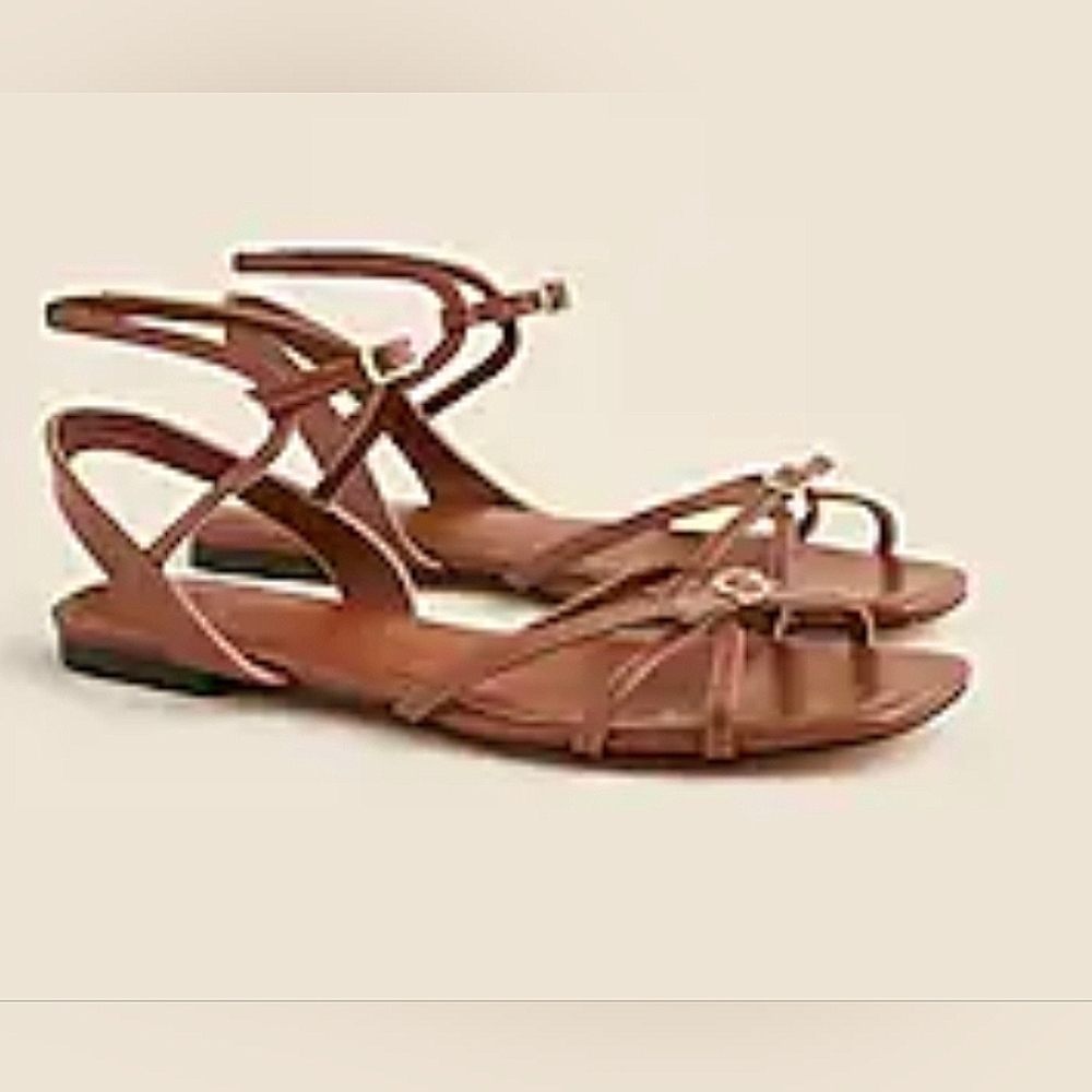 🌿J. Crew Capri buckle sandals in leather Size 9 Black - Picture 2 of 2